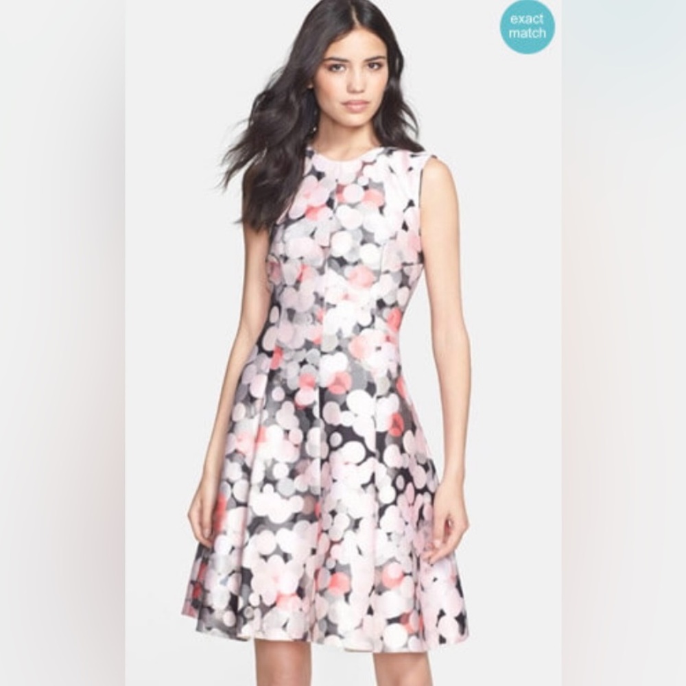 Kate Spade Pink/Black Light Circles Dress